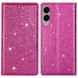 EIDERWOOD Samsung Galaxy S25 Edge Faux Leather Flip Case with Wallet - Glitter - Pink