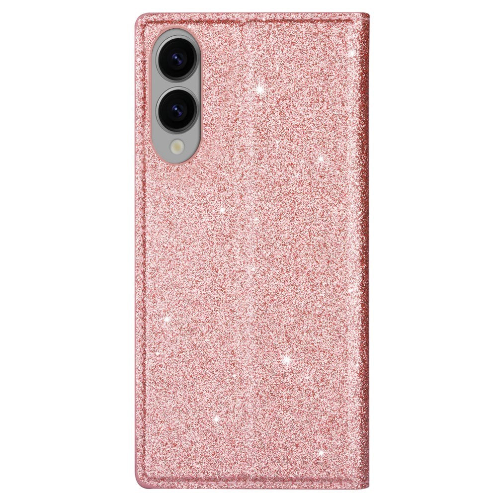 EIDERWOOD Samsung Galaxy S25 Edge Faux Leather Flip Case with Wallet - Glitter - Rose Gold