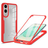 EIDERWOOD Samsung Galaxy S25 Edge Case with Full Protection and Screen Protector Film - Transparent / Red Edge