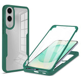 EIDERWOOD Samsung Galaxy S25 Edge Case with Full Protection and Screen Protector Film - Transparent / Green Edge