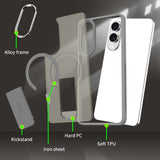 EIDERWOOD Samsung Galaxy S25 Edge Hybrid Case with Stand Function - MagSafe Compatible - Purple