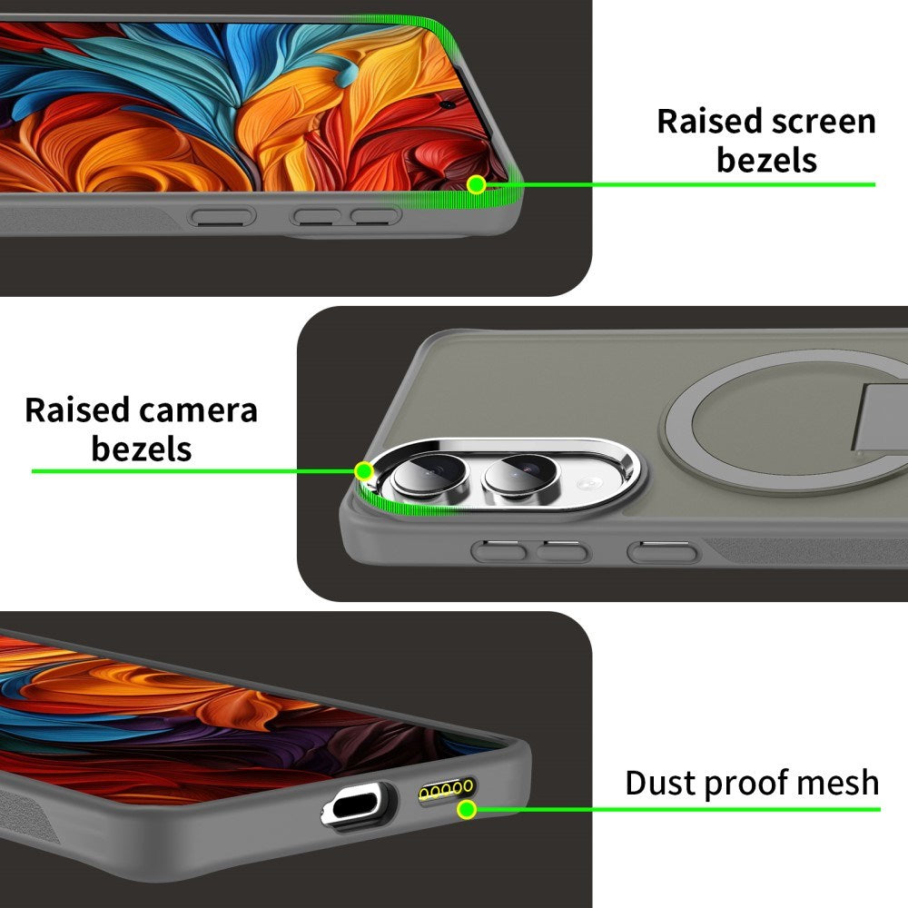 EIDERWOOD Samsung Galaxy S25 Edge Hybrid Case with Stand Function - MagSafe Compatible - Blue