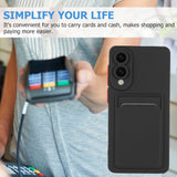 EIDERWOOD Samsung Galaxy S25 Edge Flexible Plastic Case with Cardholder - Black