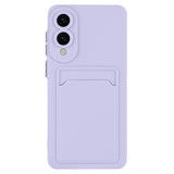 EIDERWOOD Samsung Galaxy S25 Edge Flexible Plastic Case with Cardholder - Purple