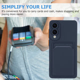 EIDERWOOD Samsung Galaxy S25 Edge Flexible Plastic Case with Cardholder - Dark Blue