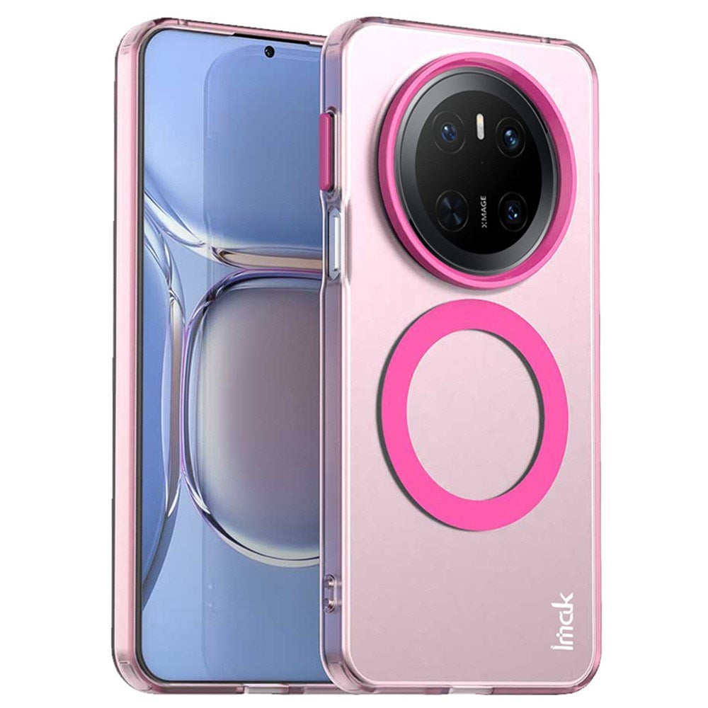 IMAK Huawei Mate 70 Hybrid Plastic Case - MagSafe Compatible - Transparent / Pink