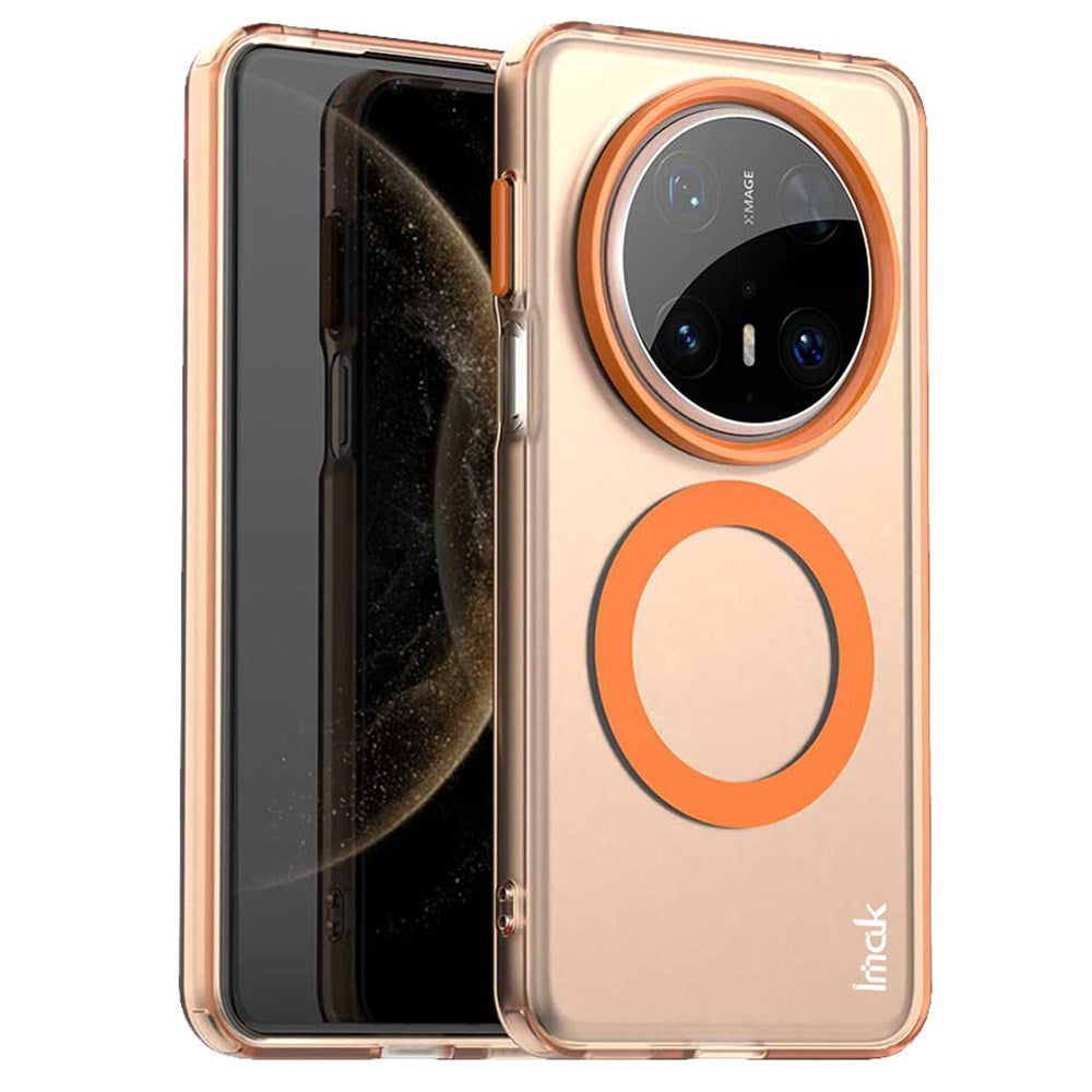 IMAK Huawei Mate 70 Pro+ / 70 Pro Hybrid Plastic Case - MagSafe Compatible - Transparent / Orange