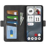 EIDERWOOD Nothing Phone (3a) Faux Leather Flip Case with Wallet & Stand Function - Black