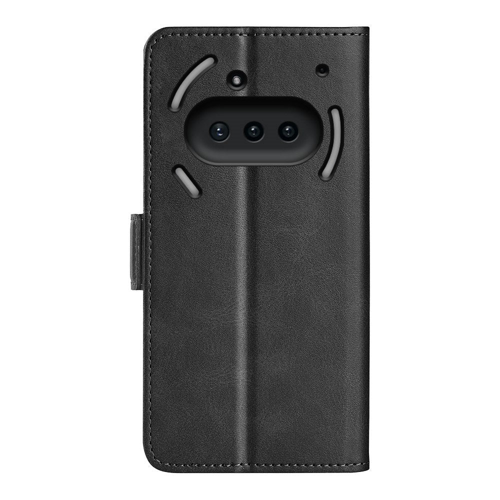 EIDERWOOD Nothing Phone (3a) Faux Leather Flip Case with Wallet & Stand Function - Black