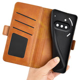 EIDERWOOD Nothing Phone (3a) Faux Leather Flip Case with Wallet & Stand Function - Light Brown