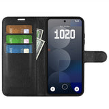 EIDERWOOD Nothing Phone (3a) Pro Faux Leather Flip Case with Cardholder & Stand Function - Black