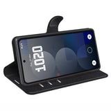 EIDERWOOD Nothing Phone (3a) Pro Faux Leather Flip Case with Cardholder & Stand Function - Black