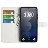 EIDERWOOD Nothing Phone (3a) Pro Faux Leather Flip Case with Cardholder & Stand Function - White