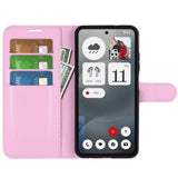 EIDERWOOD Nothing Phone (3a) Faux Leather Flip Case with Cardholder & Stand Function - Pink