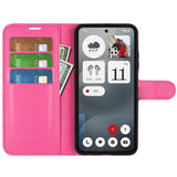 EIDERWOOD Nothing Phone (3a) Faux Leather Flip Case with Cardholder & Stand Function - Hot Pink