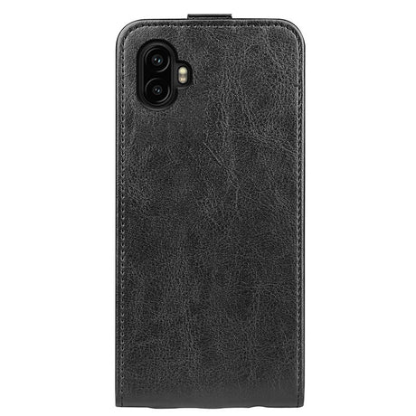 EIDERWOOD Samsung Galaxy Xcover 7 Pro Vertical Faux Leather Flip Case with Card Holder - Black