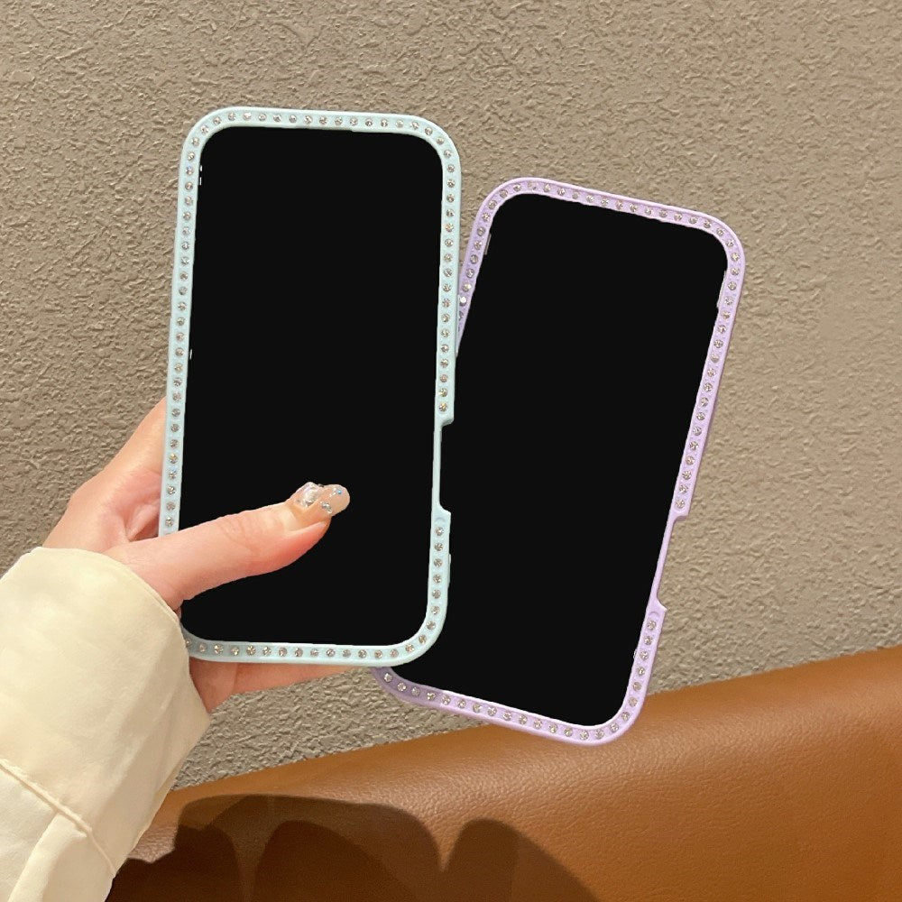 EIDERWOOD iPhone 16 Hybrid Case with Bows and Rhinestones - Transparent / Pink