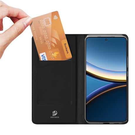 Xiaomi Poco F7 Pro EIDERWOOD Faux Leather Flip Case with Card Holder & Stand Function – Black