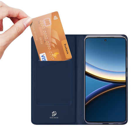 Xiaomi Poco F7 Pro EIDERWOOD Faux Leather Flip Case with Card Holder & Stand Function – Blue