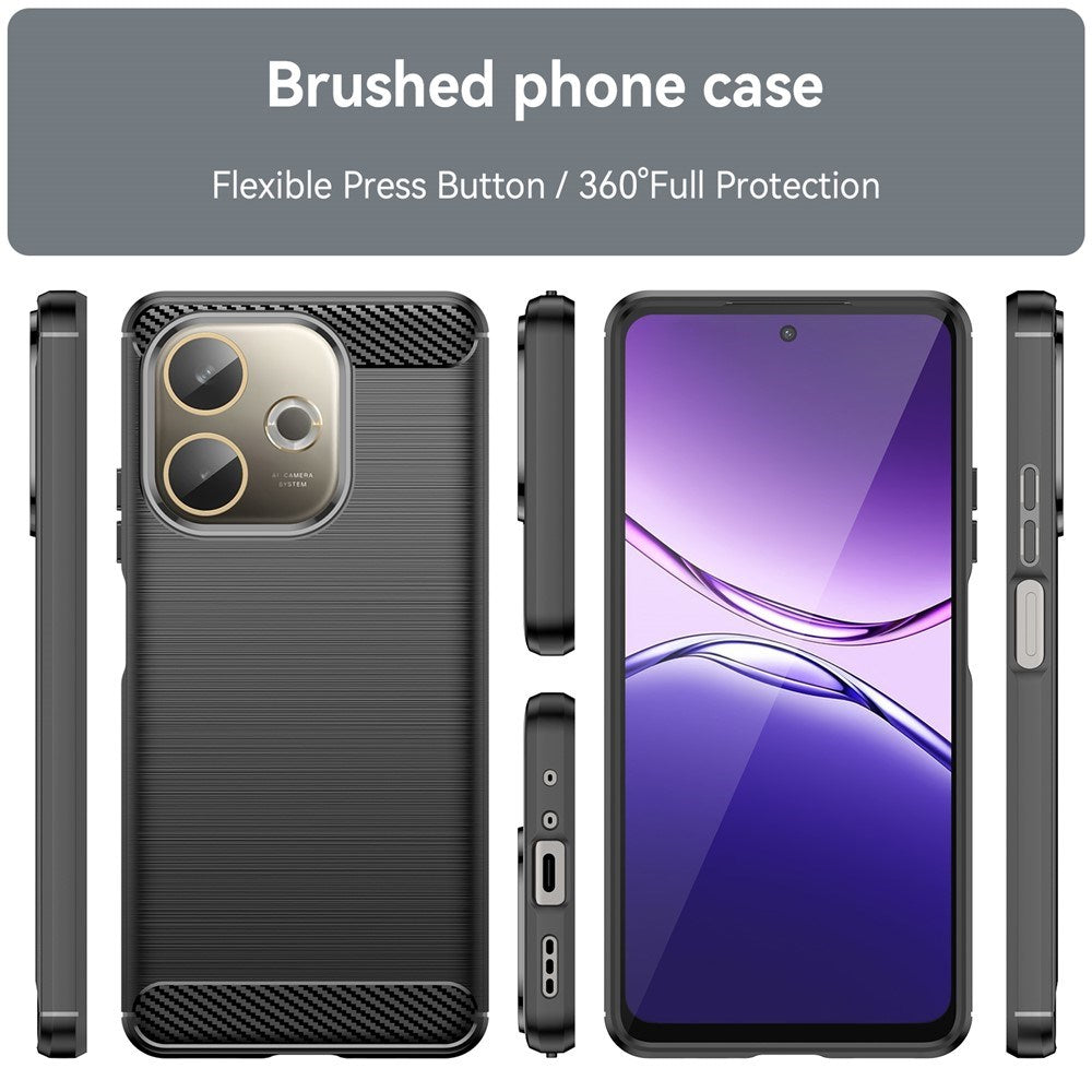 Oppo A5 Pro (4G / 5G) EIDERWOOD Brushed Carbon Fiber Plastic Case - Black