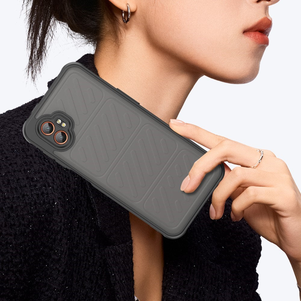 EIDERWOOD Samsung Galaxy Xcover 7 Pro Hybrid Plastic Case with Matte Back - Transparent / Black