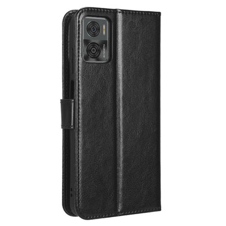 EIDERWOOD Motorola Moto E22 / E22i Leather Flip Case with Stand & Wallet - Black