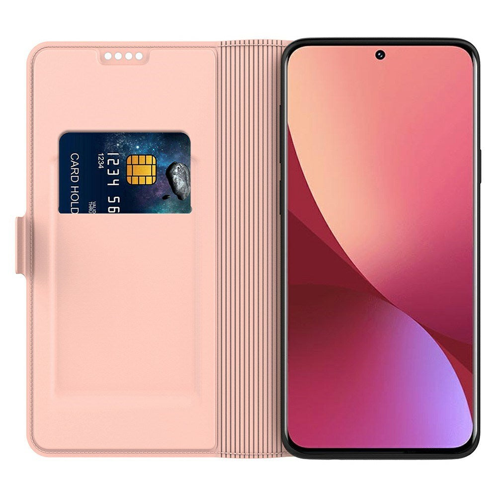 Xiaomi Poco F7 Ultra EIDERWOOD Faux Leather Flip Case with Card Holder & Stand Function – Rose Gold