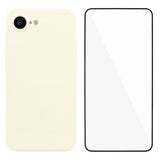 iPhone 17e / 16e Protection Set with Flexible Plastic Case & Screen Protector - White