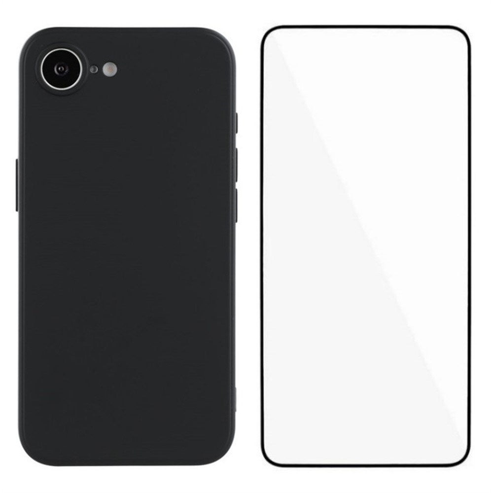 iPhone 17e / 16e Protection Set with Flexible Plastic Case & Screen Protector - Black