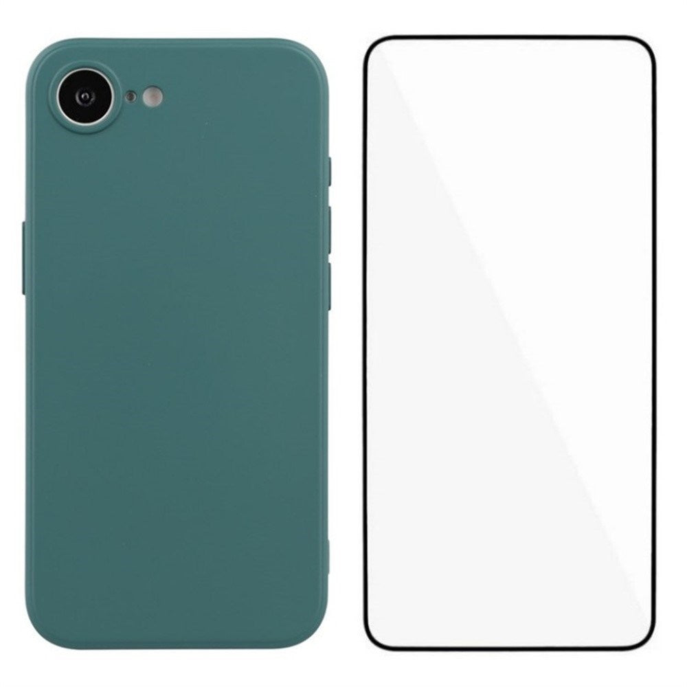 iPhone 17e / 16e Protection Set with Flexible Plastic Case & Screen Protector - Green