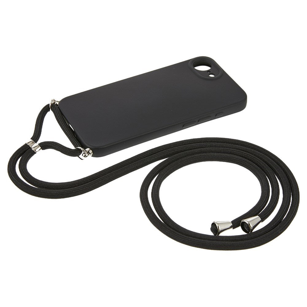 iPhone 17e / 16e EIDERWOOD Lined Flexible Plastic Case w. Strap - Black