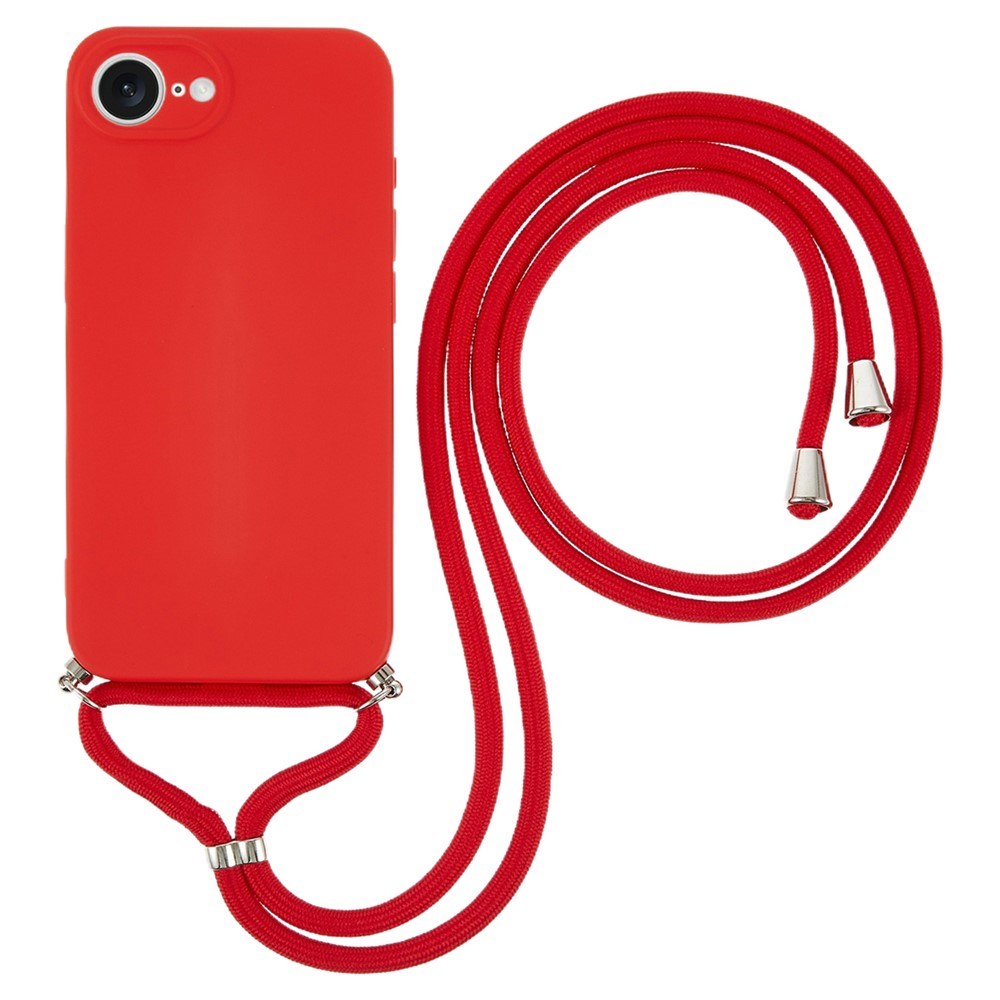 iPhone 17e / 16e EIDERWOOD Lined Flexible Plastic Case w. Strap - Red