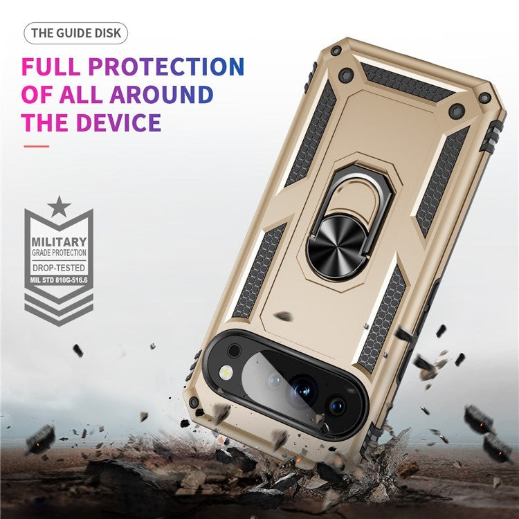 EIDERWOOD Google Pixel 10 Pro XL Hybrid Craftsman Case with 360 Rotatable Kickstand - Gold