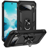 EIDERWOOD Google Pixel 10 / 10 Pro Tough Case with 360 Rotatable Kickstand - Black
