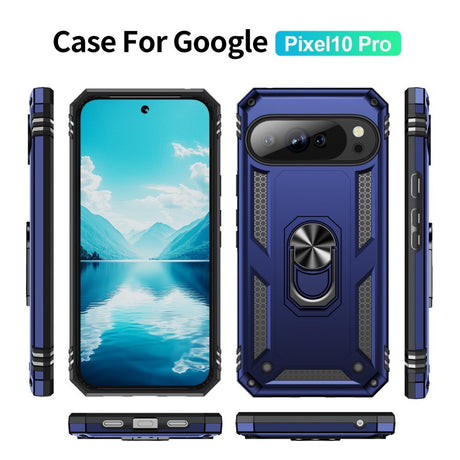 EIDERWOOD Google Pixel 10 / 10 Pro Tough Case with 360 Rotatable Kickstand - Blue