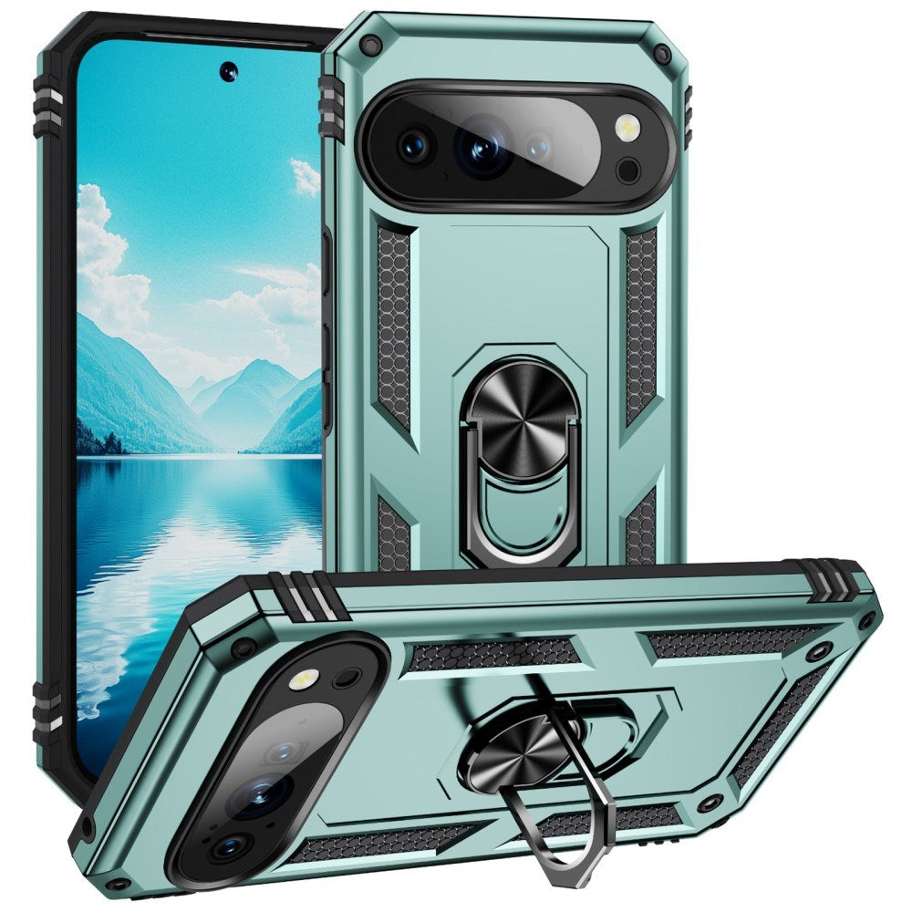 EIDERWOOD Google Pixel 10 / 10 Pro Tough Case with 360 Rotatable Kickstand - Green