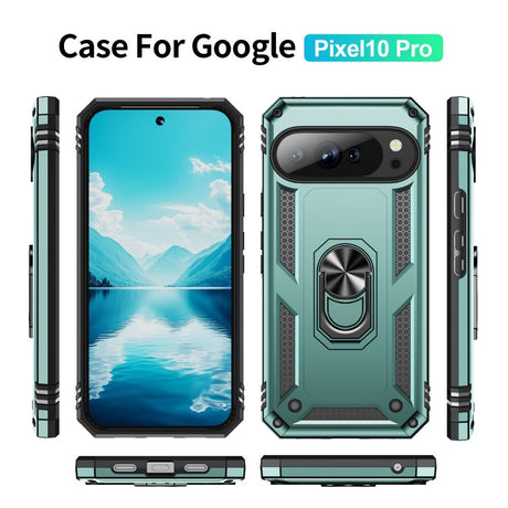 EIDERWOOD Google Pixel 10 / 10 Pro Tough Case with 360 Rotatable Kickstand - Green
