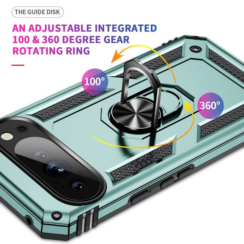 EIDERWOOD Google Pixel 10 / 10 Pro Tough Case with 360 Rotatable Kickstand - Green