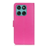 EIDERWOOD Motorola Edge 60 / Edge 60 Fusion Litchi Faux Leather Flip Case with Wallet & Stand Function - Pink