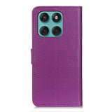 EIDERWOOD Motorola Edge 60 / Edge 60 Fusion Litchi Faux Leather Flip Case with Wallet & Stand Function - Purple