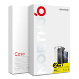 NORTHJO iPhone 16e 2-in-1 Protection Set with Shock-Absorbing Flexible Plastic Case & Tempered Screen Protector Glass - Transparent