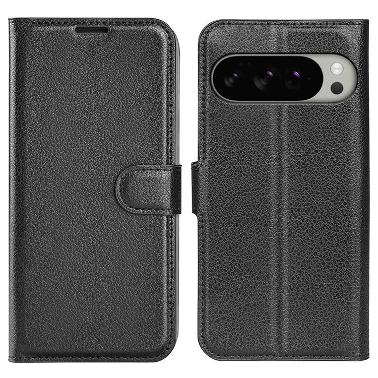 EIDERWOOD Google Pixel 10 Pro XL Faux Leather Flip Case with Cardholder & Stand Function - Black