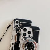 EIDERWOOD iPhone 15 Pro Retro Camera Case with Shoulder Strap - Black