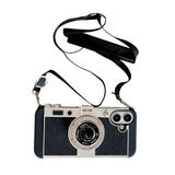 EIDERWOOD iPhone 16 Retro Camera Case with Shoulder Strap - Black