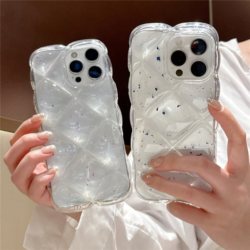 iPhone 16 Pro Max EIDERWOOD Textured Flexible Plastic Case – Transparent / Silver