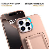 EIDERWOOD iPhone 16 Pro Max Flexible Plastic Case with Card Holder & Built-in Mirror - Rose Gold