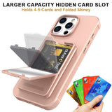EIDERWOOD iPhone 16 Pro Max Flexible Plastic Case with Card Holder & Built-in Mirror - Rose Gold