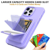 EIDERWOOD iPhone 16 Pro Max Flexible Plastic Case with Card Holder & Built-in Mirror - Purple