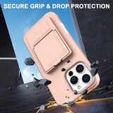 EIDERWOOD iPhone 16 Pro Flexible Plastic Case with Card Holder & Built-in Mirror - Rose Gold