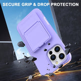 EIDERWOOD iPhone 16 Pro Flexible Plastic Case with Card Holder & Built-in Mirror - Purple